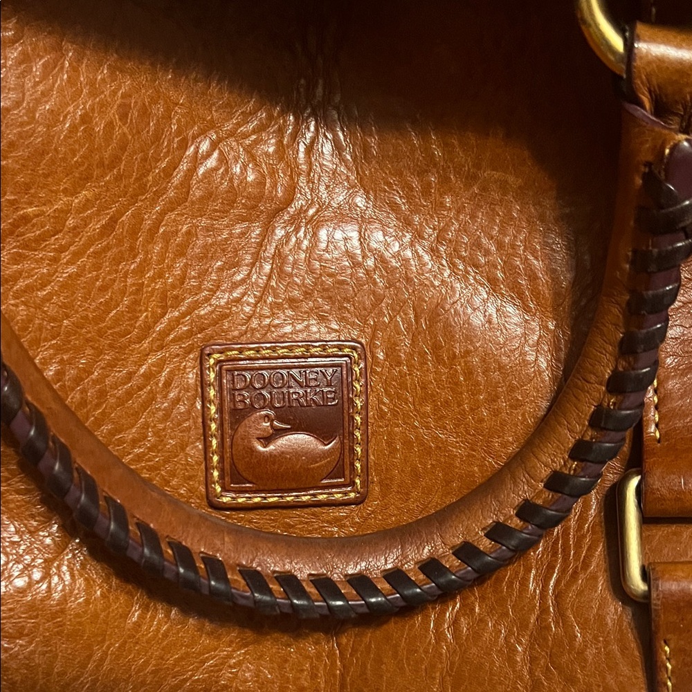 Dooney & Bourke Rich Brown Leather Satchel - Picture 4 of 9